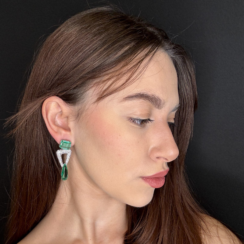 Palestro Milano Orecchini Triangolo di pavè