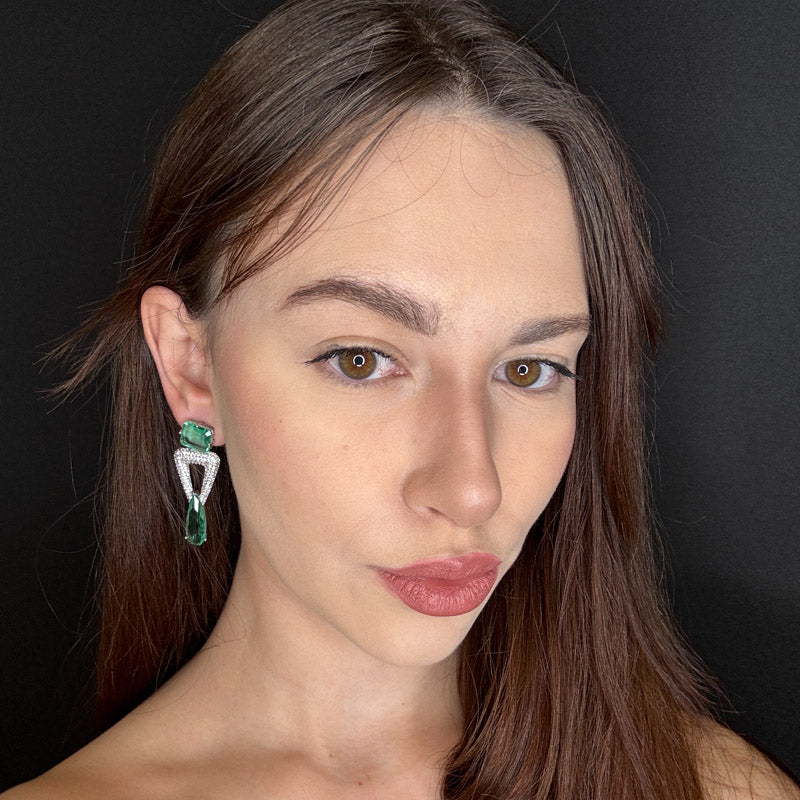 Palestro Milano Orecchini Triangolo di pavè