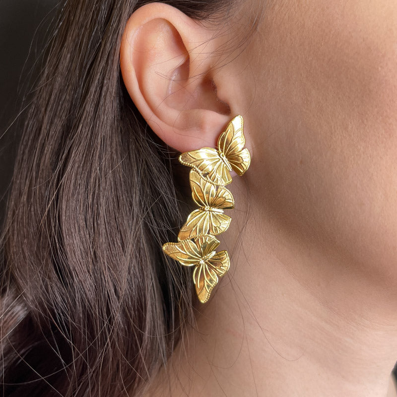 Palestro Milano Orecchini Trio di Farfalle d&