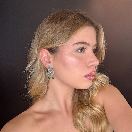 Palestro Milano Orecchini Trio di fiorellini di cristalli