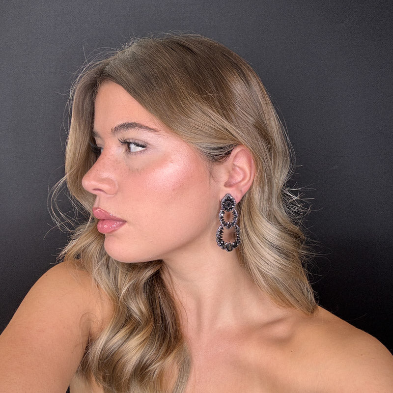 Palestro Milano Orecchini Trio di ovali cristallo