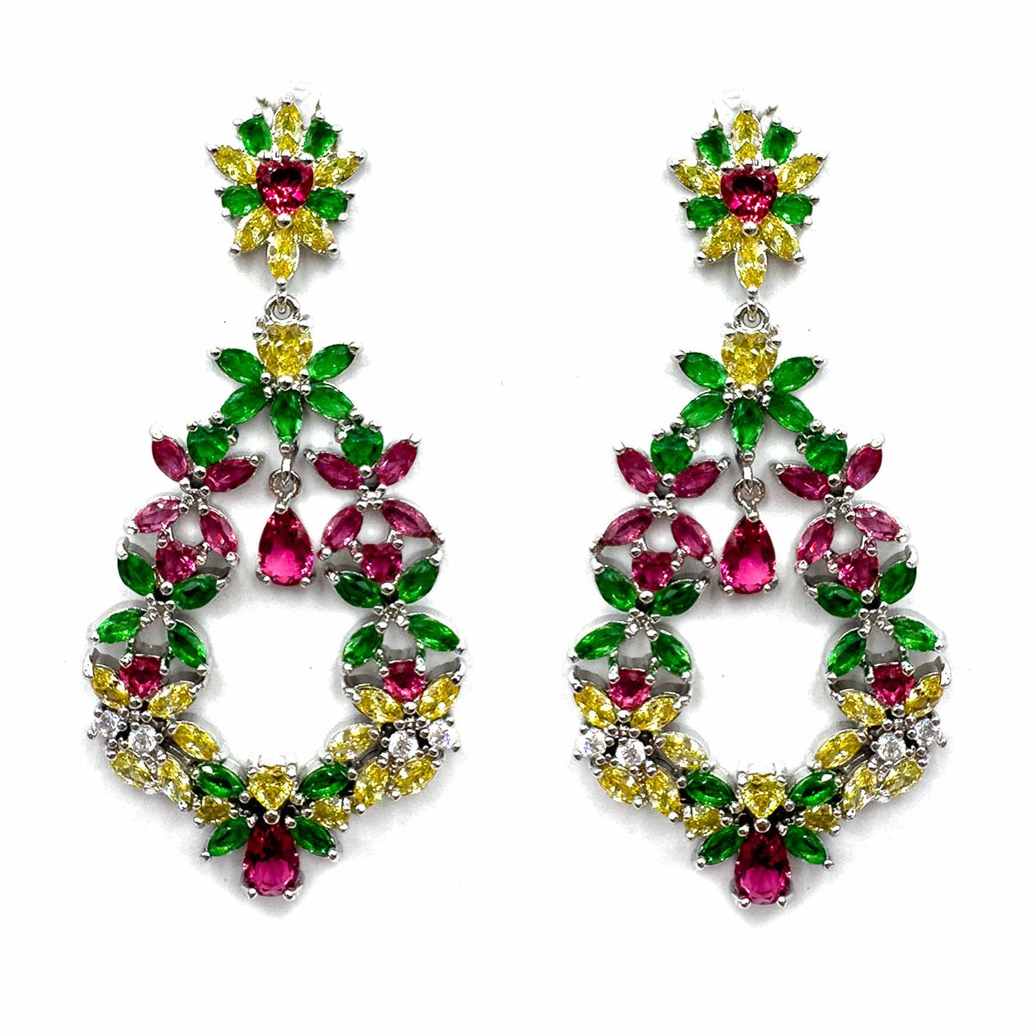 Palestro Milano Orecchini Trionfo di fiori multicolor