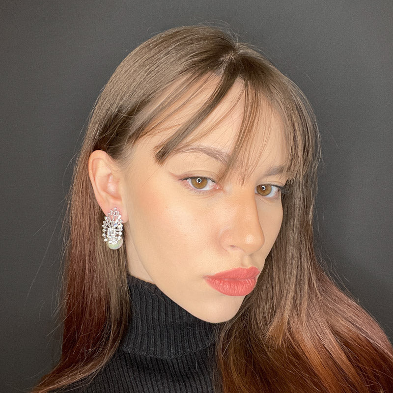 Palestro Milano Orecchini Trionfo di zirconi con perla