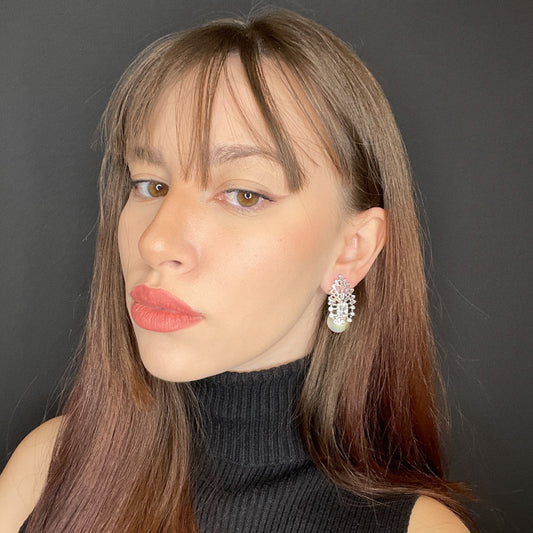 Palestro Milano Orecchini Trionfo di zirconi con perla