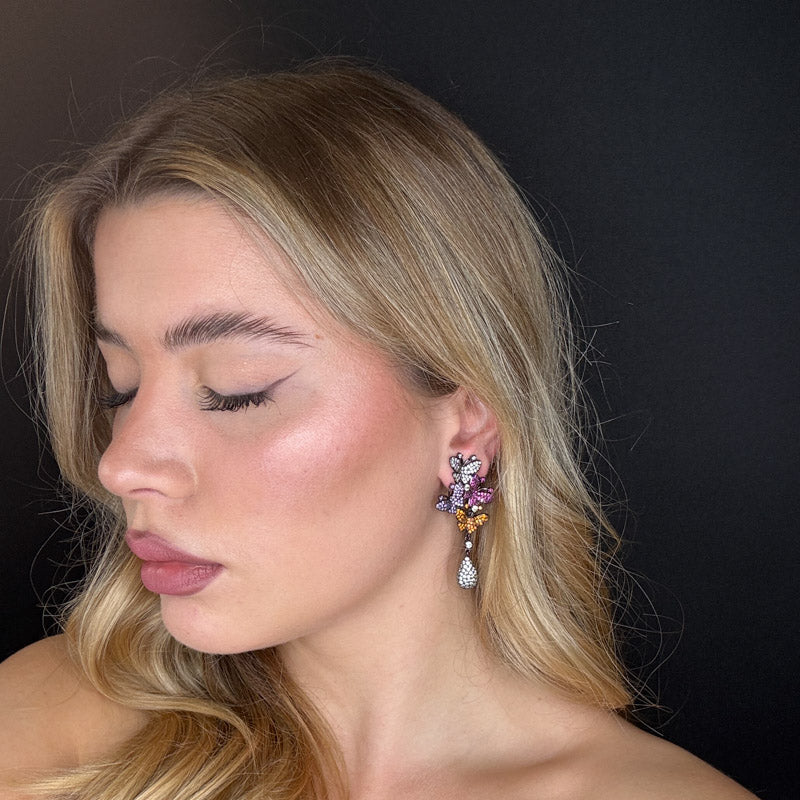 Palestro Milano Orecchini Tripudio di Farfalle di Pavè