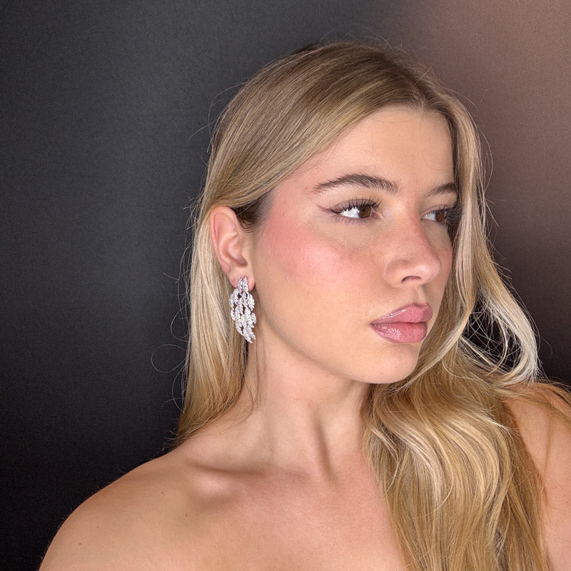 Palestro Milano Orecchini Tripudio di foglie pavè - Linea Premium