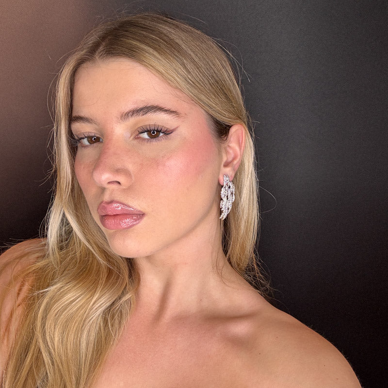 Palestro Milano Orecchini Tripudio di foglie pavè - Linea Premium