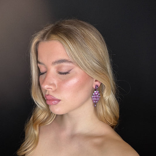 Palestro Milano Orecchini Tripudio di foglioline violetta