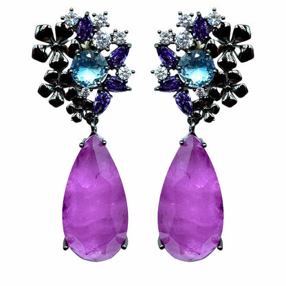 Palestro Milano Orecchini Tripudio Violet con Goccia Fucsia