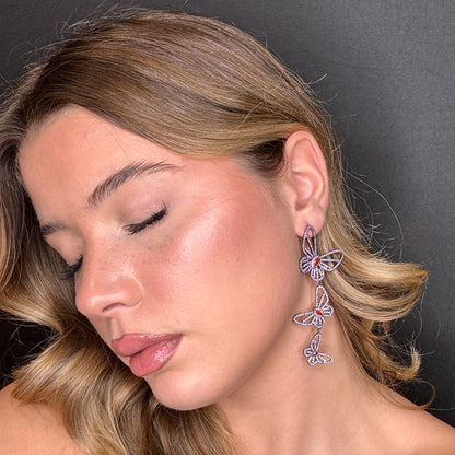 Palestro Milano Orecchini Tris di farfalle