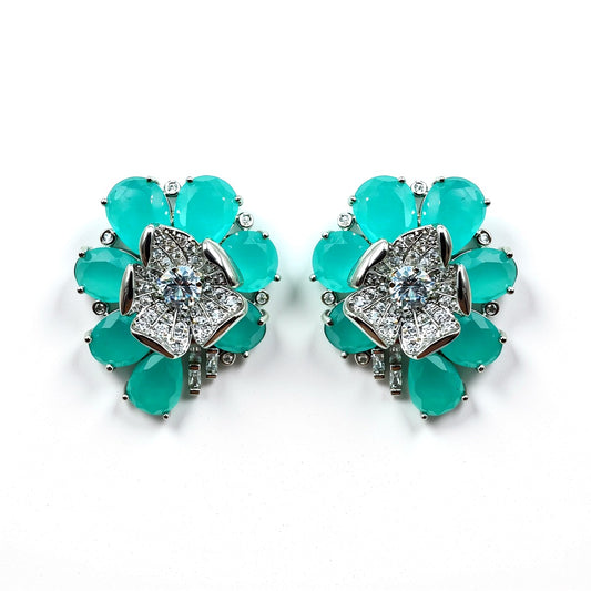 Palestro Milano Orecchini Turchese Flora di Vetro