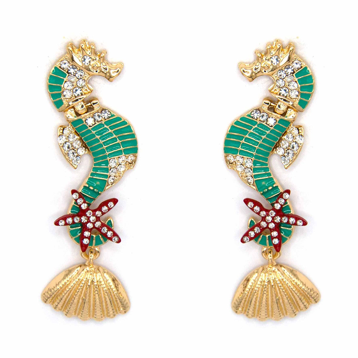 Palestro Milano Orecchini Verde Acqua Cavallucci di mare - New Collection 2023