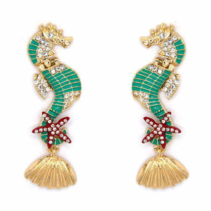 Palestro Milano Orecchini Verde Acqua Cavallucci di mare - New Collection 2023