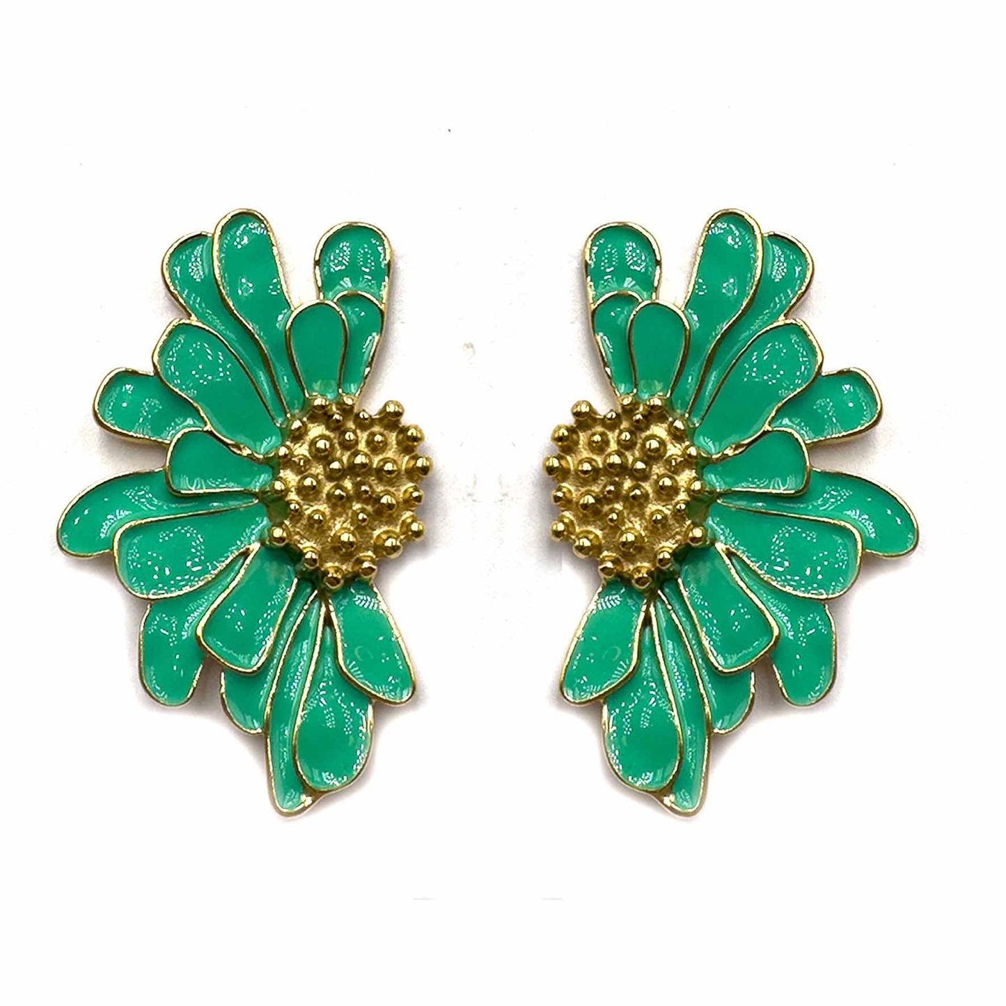 Palestro Milano Orecchini Verde acqua Fiori d'Oro