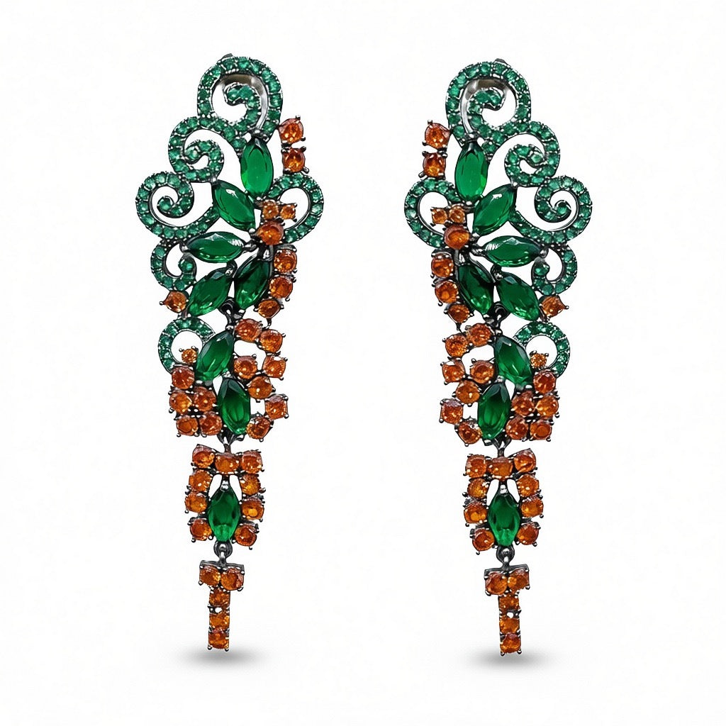 Palestro Milano Orecchini Verde arancio Tripudio di Pietre