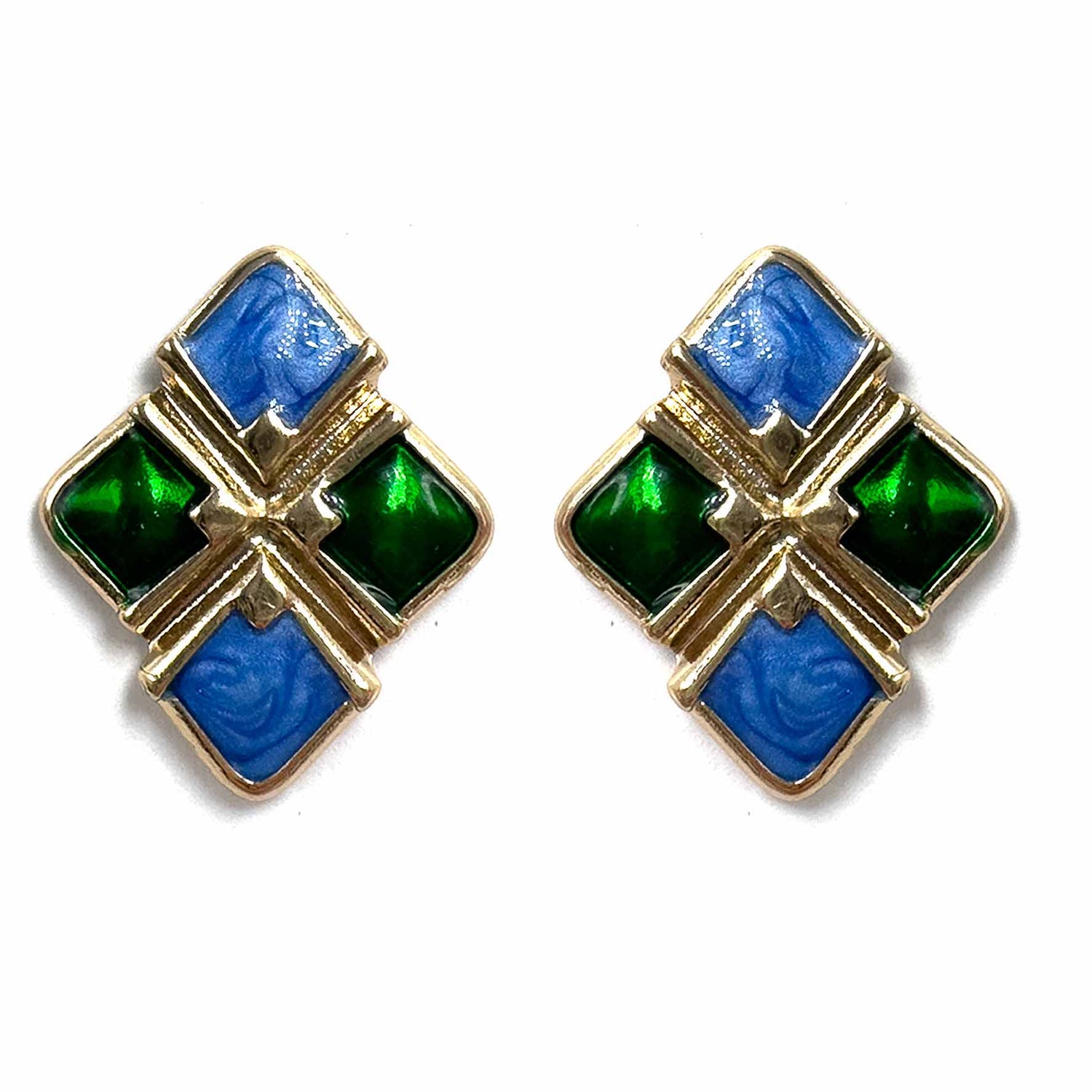 Palestro Milano Orecchini Verde Azzurro Mosaico