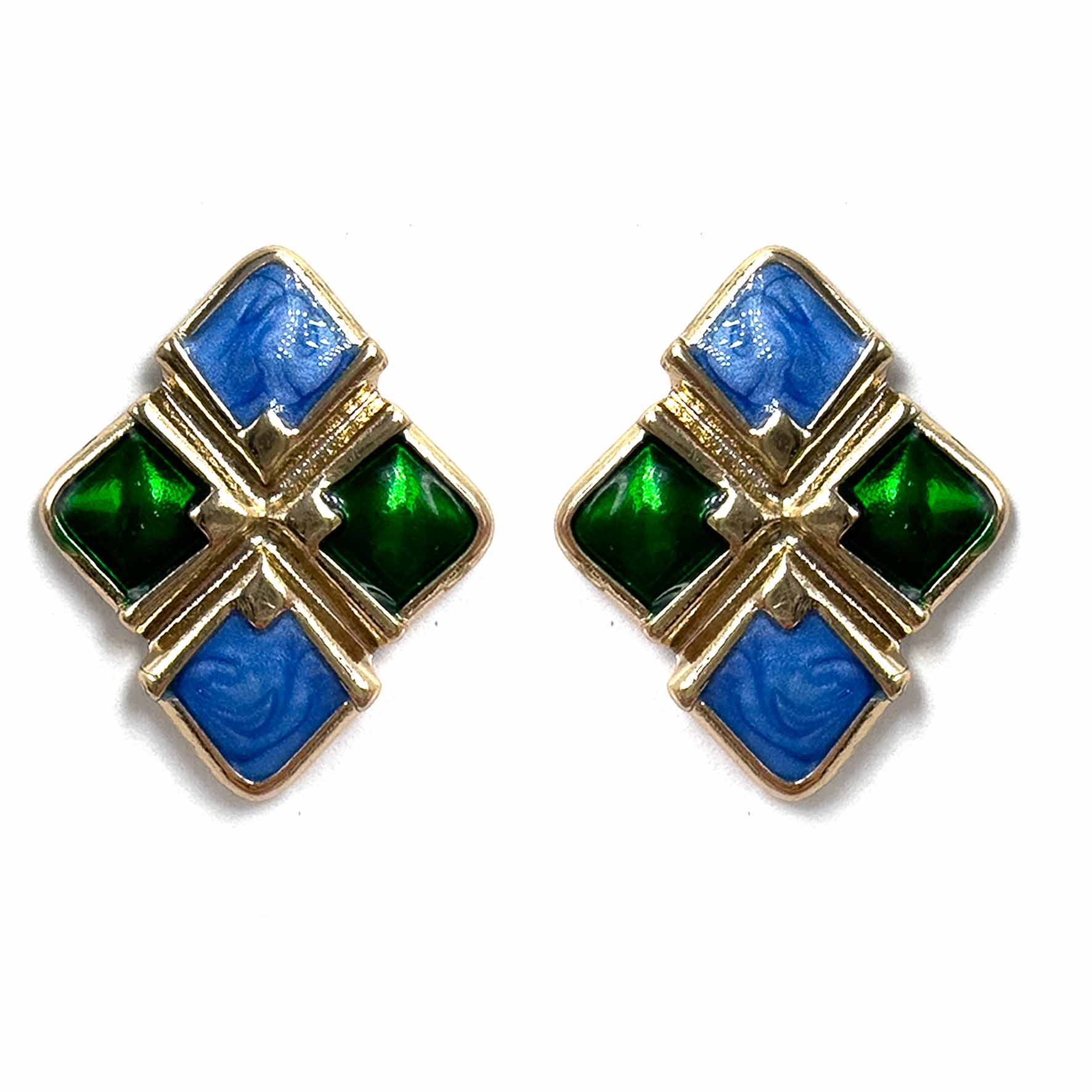 Palestro Milano Orecchini Verde Azzurro Mosaico