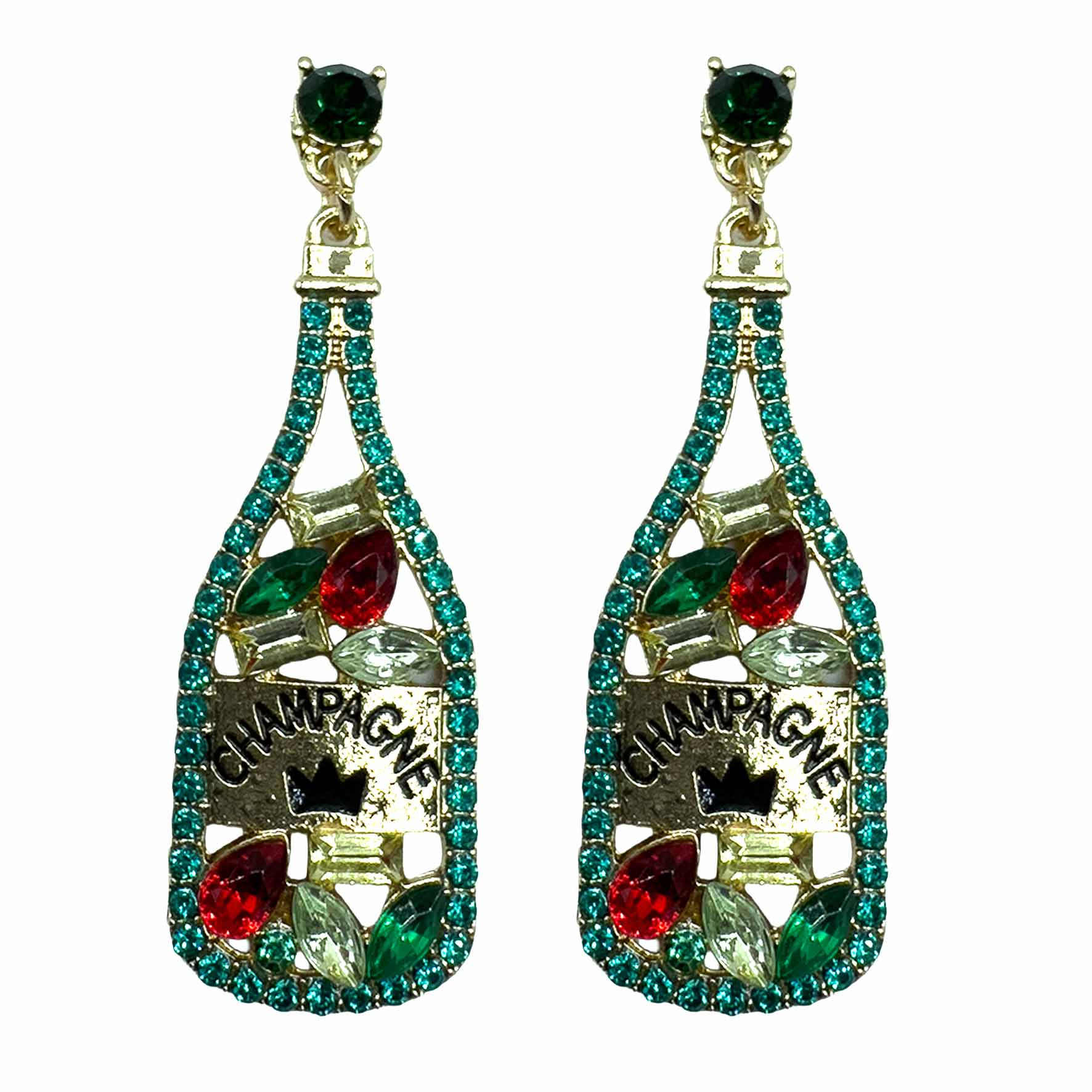 Palestro Milano Orecchini Verde Bollicine di champagne