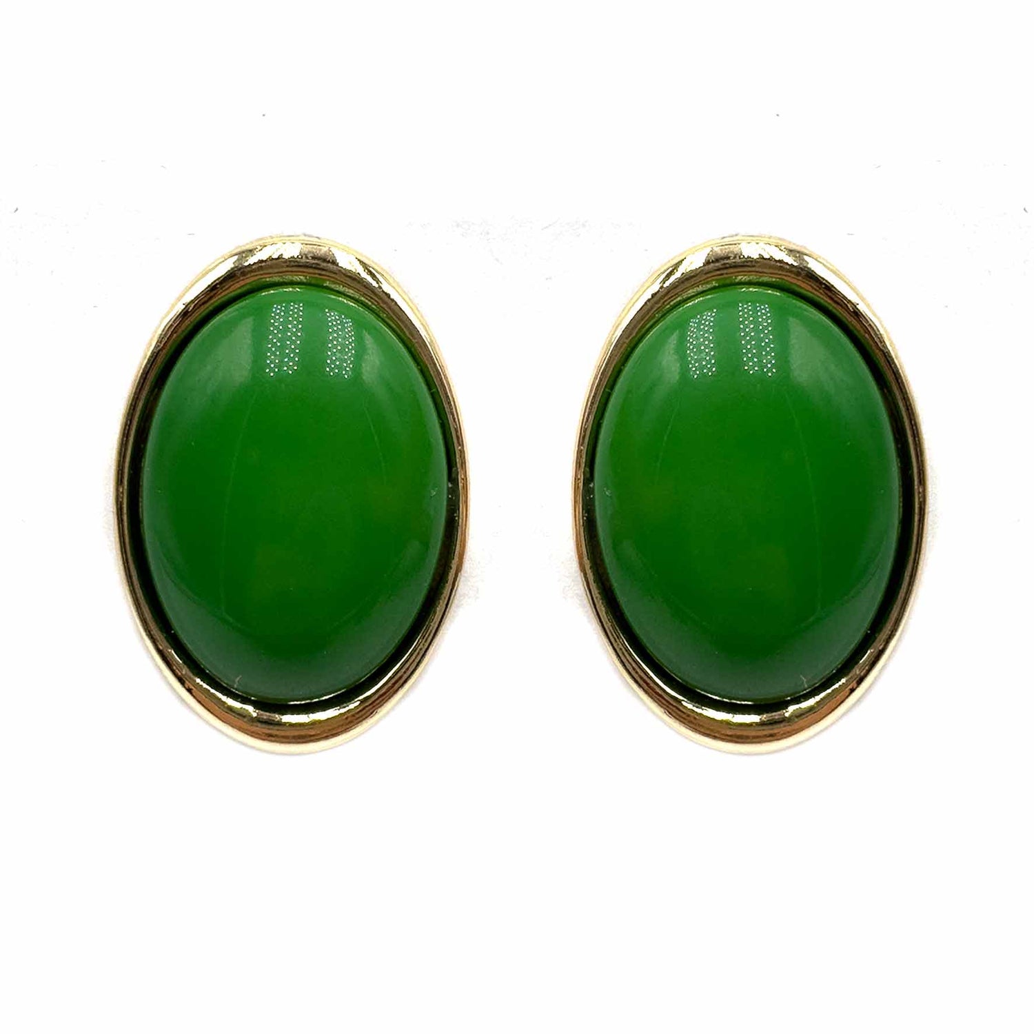 Palestro Milano Orecchini Verde Bottone Ovale