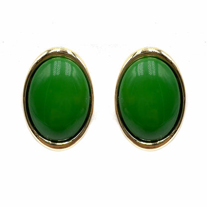 Palestro Milano Orecchini Verde Bottone Ovale