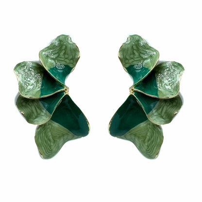 Palestro Milano Orecchini Verde Chiaro e Scuro Petali dalle Maldive