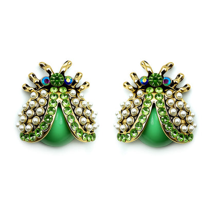 Palestro Milano Orecchini Verde Coccinelle di perline
