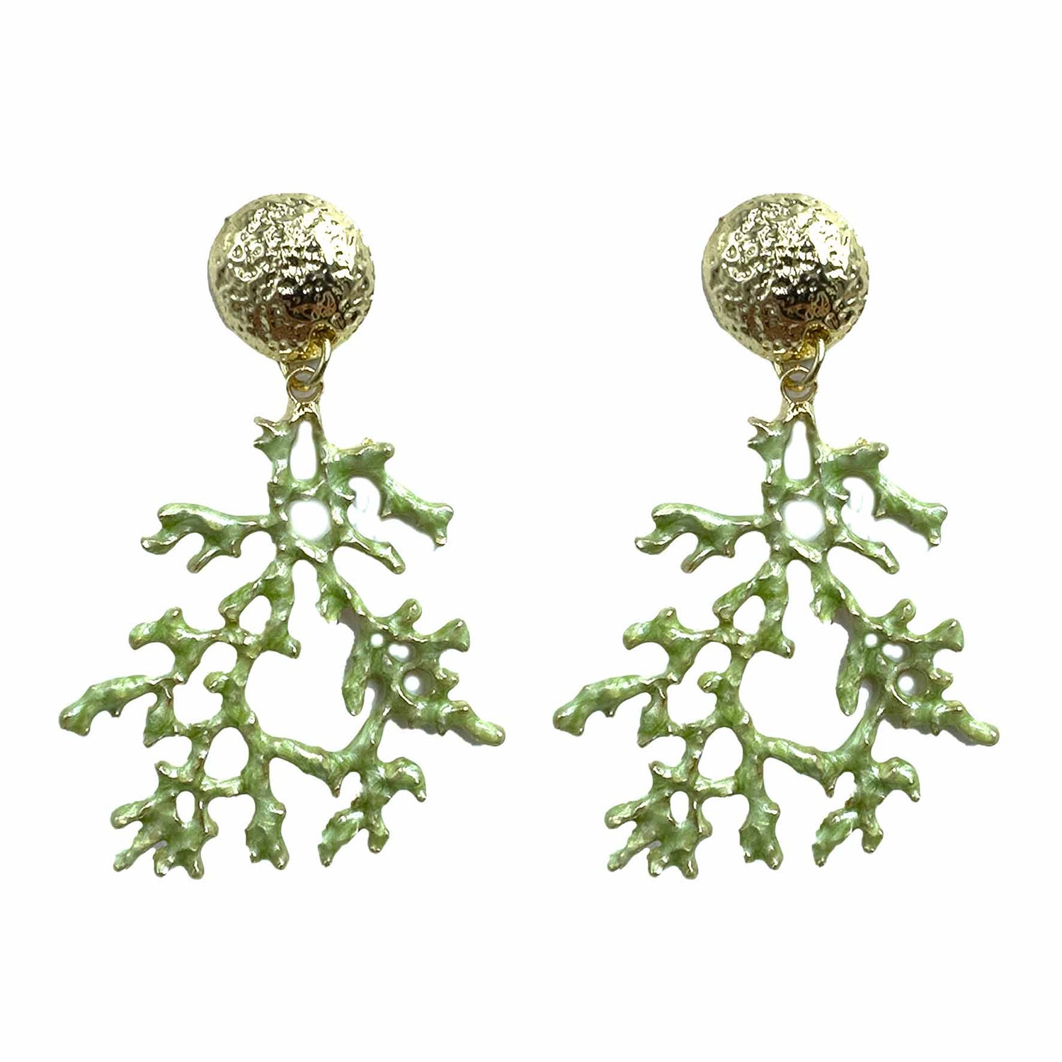 Palestro Milano Orecchini Verde Coralli Tropicali