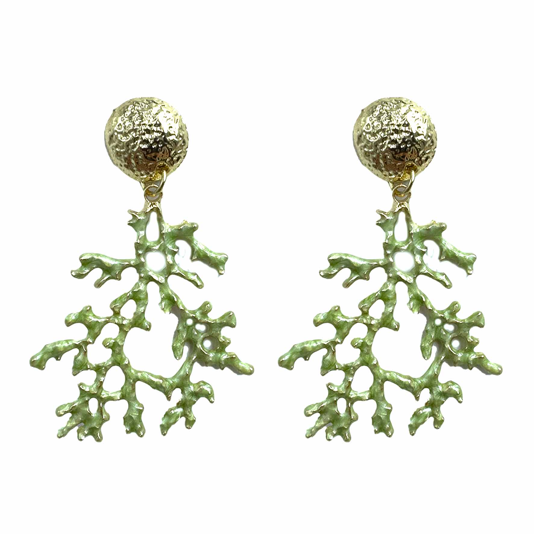 Palestro Milano Orecchini Verde Coralli Tropicali