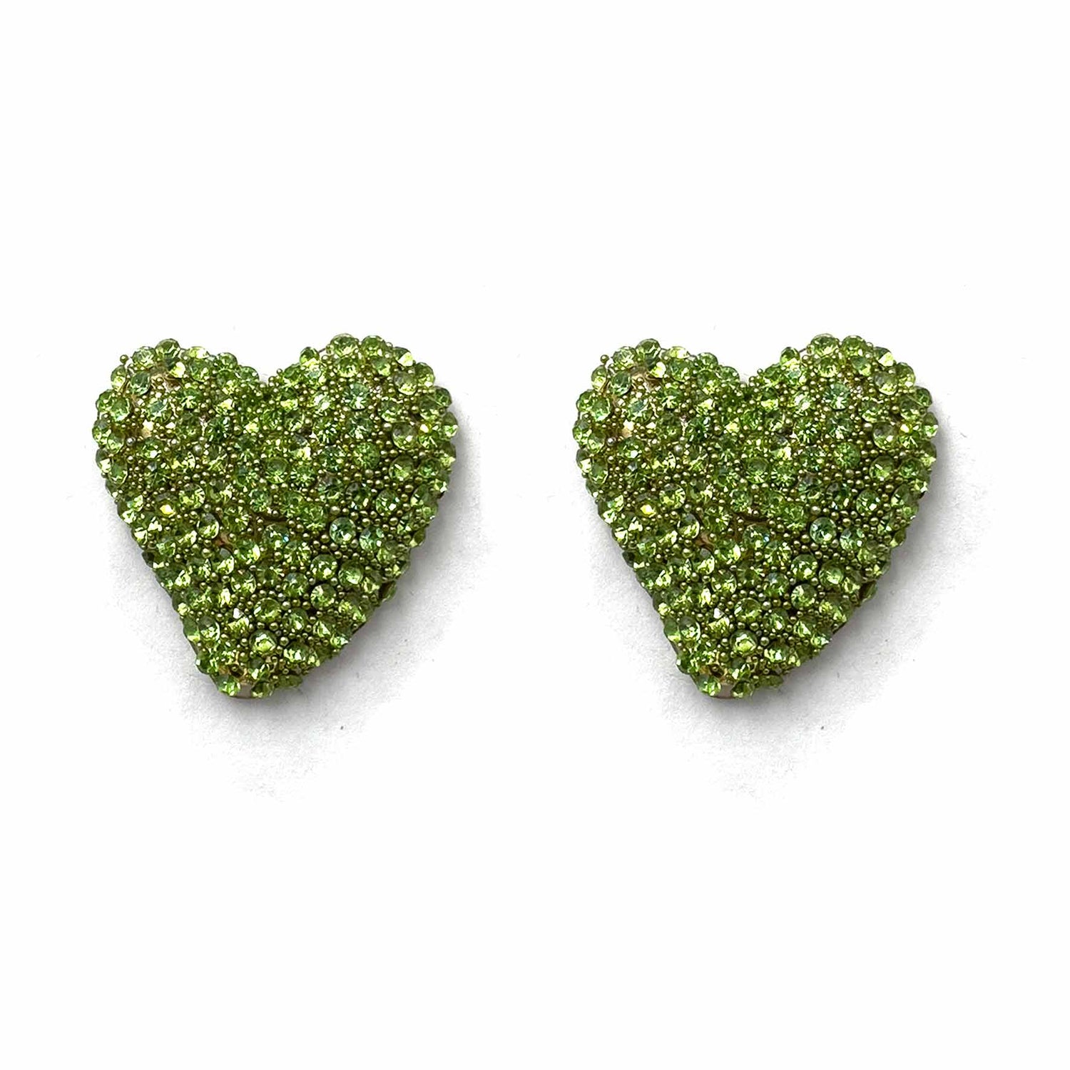 Palestro Milano Orecchini Verde Cuoricini di Zirconi