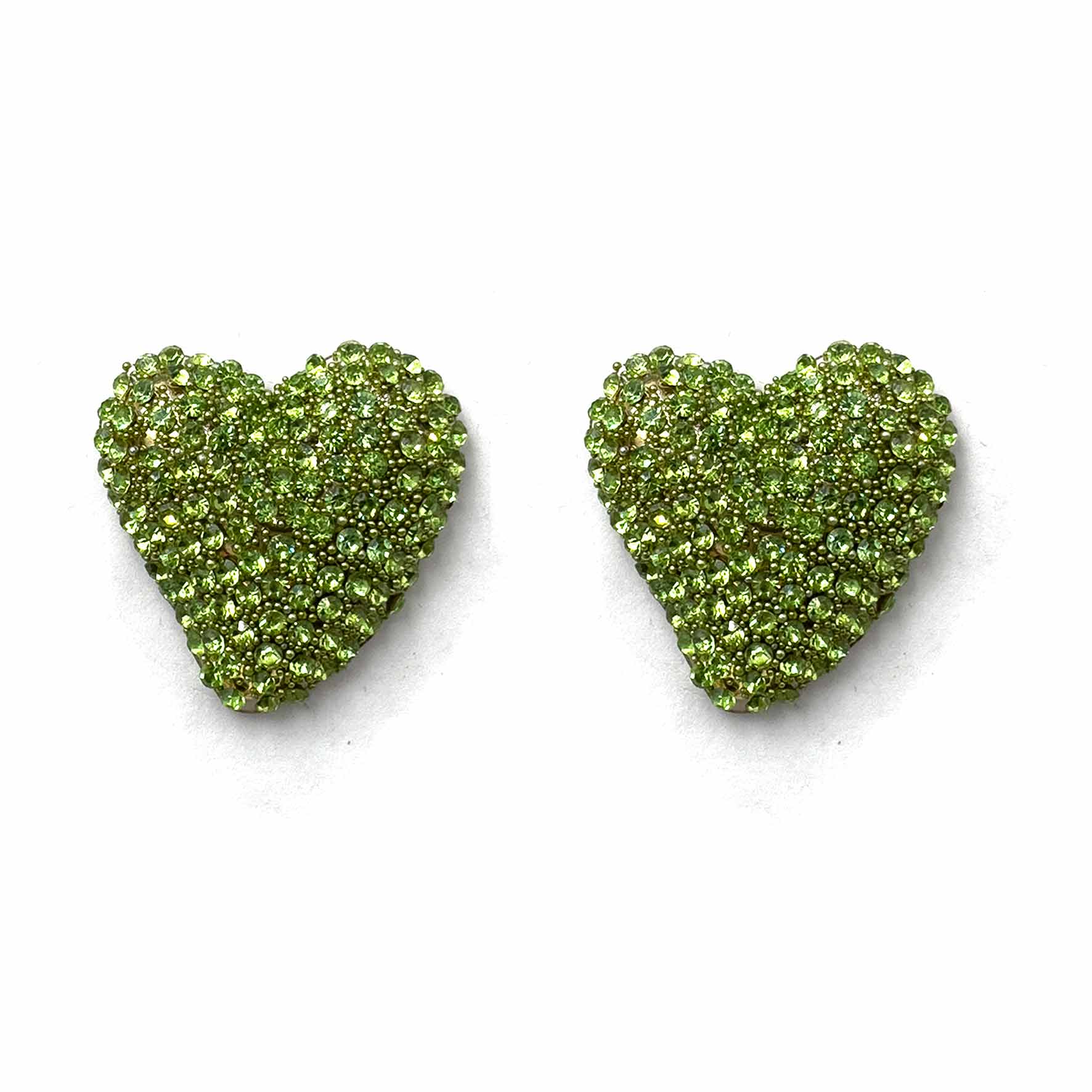 Palestro Milano Orecchini Verde Cuoricini di Zirconi
