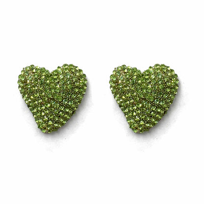 Palestro Milano Orecchini Verde Cuoricini di Zirconi