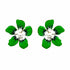 Palestro Milano Orecchini Verde Fiore con perlina