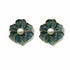 Palestro Milano Orecchini Verde Fiorellini Smaltati con Perlina