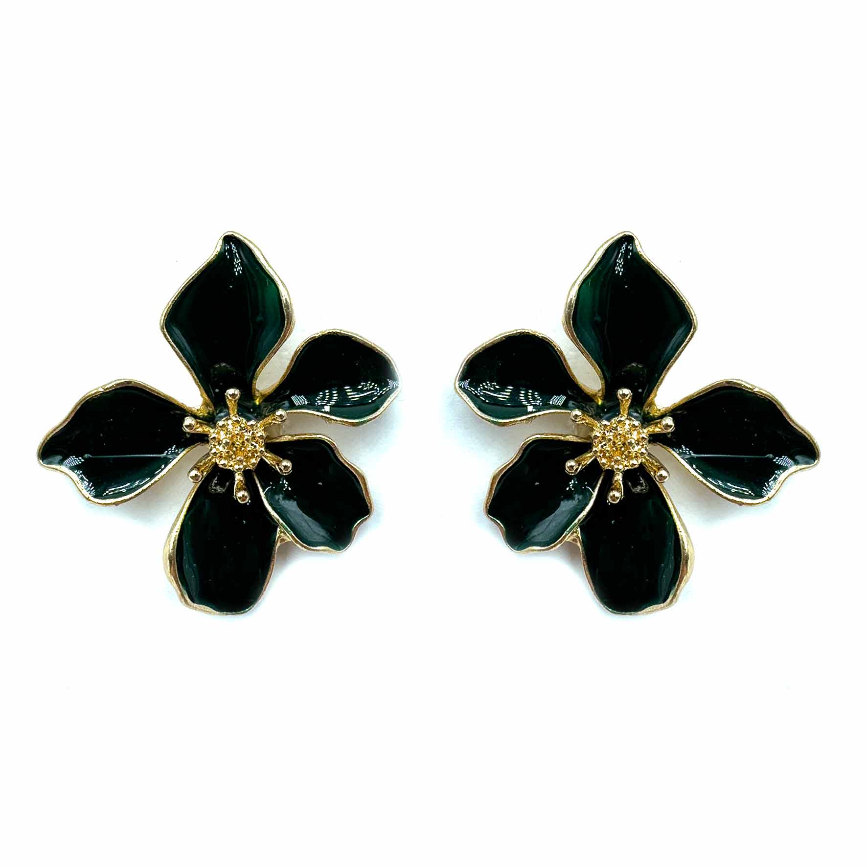 Palestro Milano Orecchini Verde Fiori Tropicali