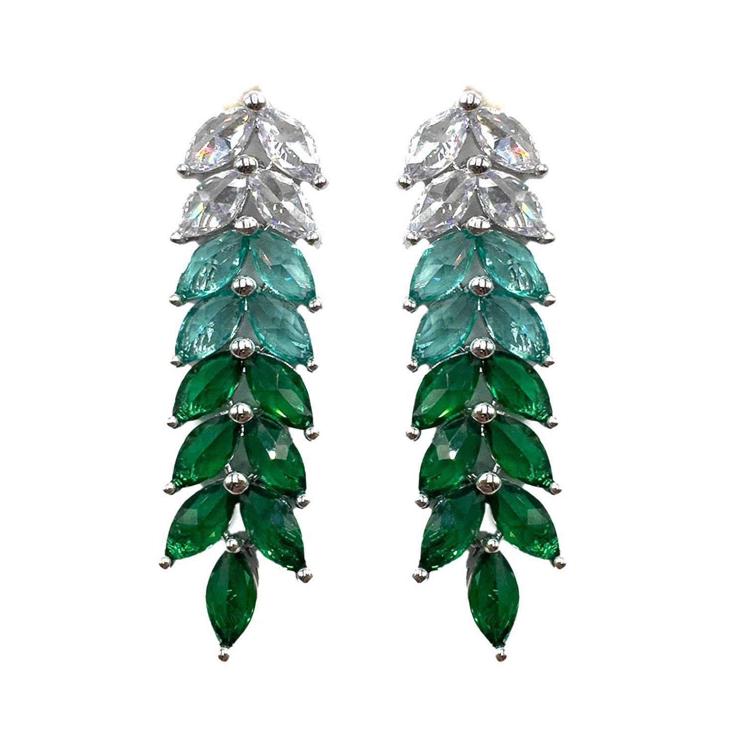 Palestro Milano Orecchini Verde Foglioline sfumate