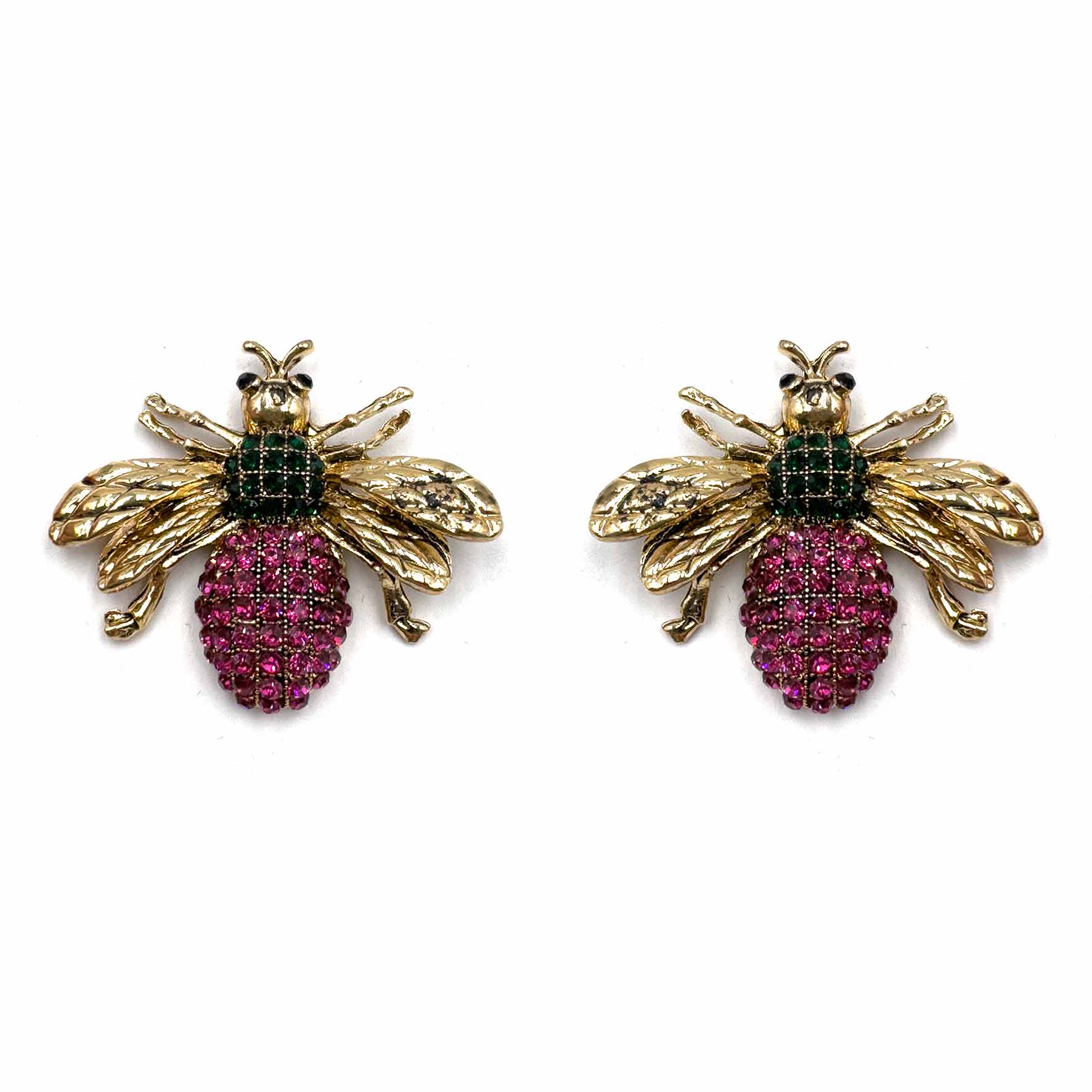 Palestro Milano Orecchini Verde Fucsia Mosca di Zirconi