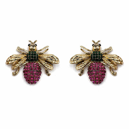 Palestro Milano Orecchini Verde Fucsia Mosca di Zirconi