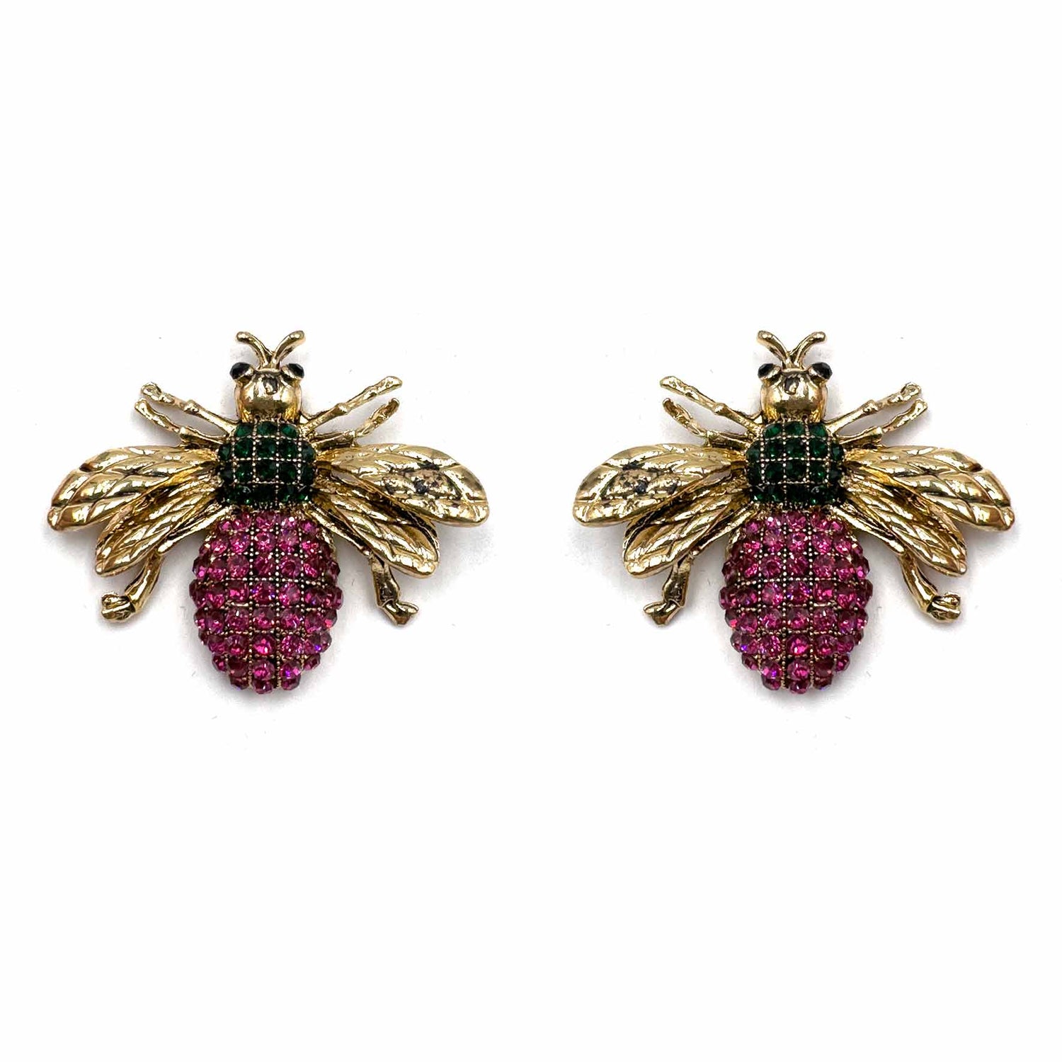 Palestro Milano Orecchini Verde Fucsia Mosca di Zirconi