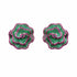 Palestro Milano Orecchini Verde/Fucsia Roselline di pavè