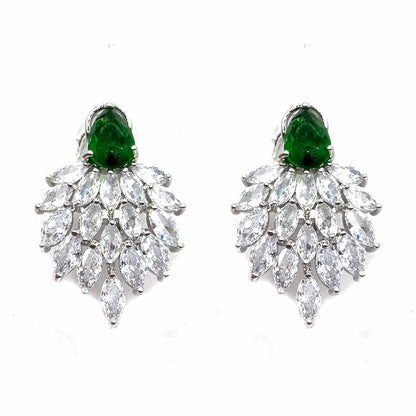 Palestro Milano Orecchini Verde Goccia colorata con coda di cristalli
