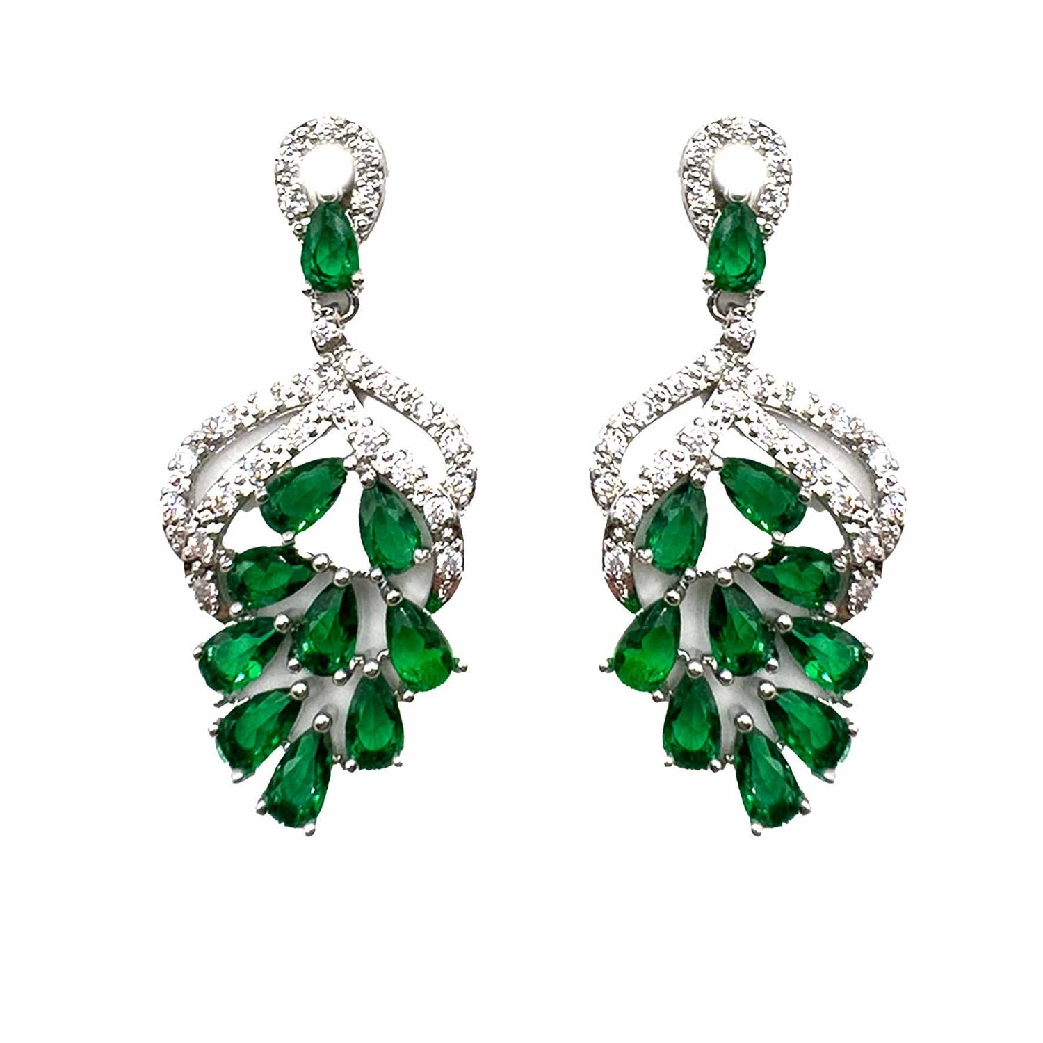Palestro Milano Orecchini Verde Mazzolini di cristallo