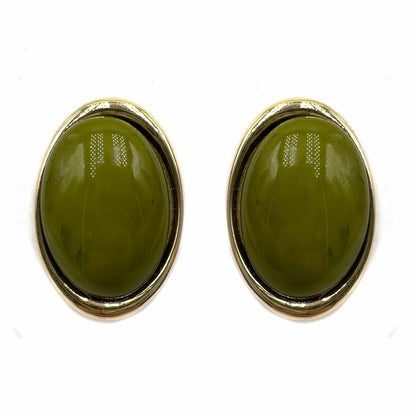 Palestro Milano Orecchini Verde oliva Bottone Ovale