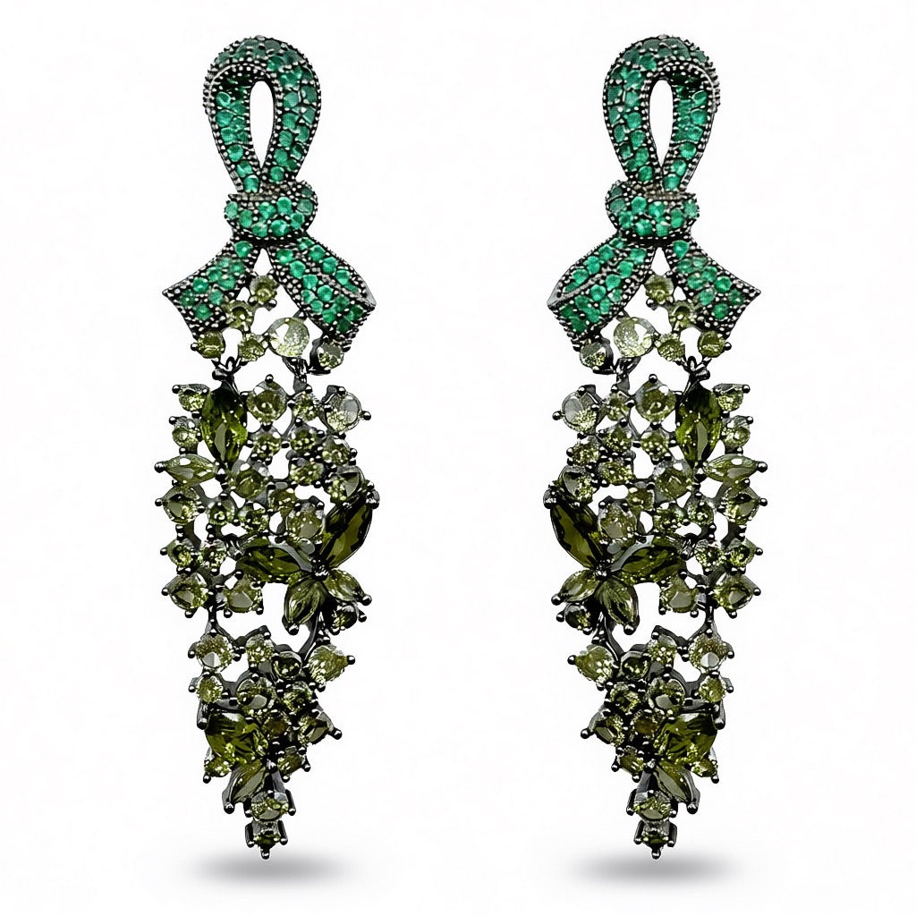 Palestro Milano Orecchini Verde Oliva Grappolo di Luce