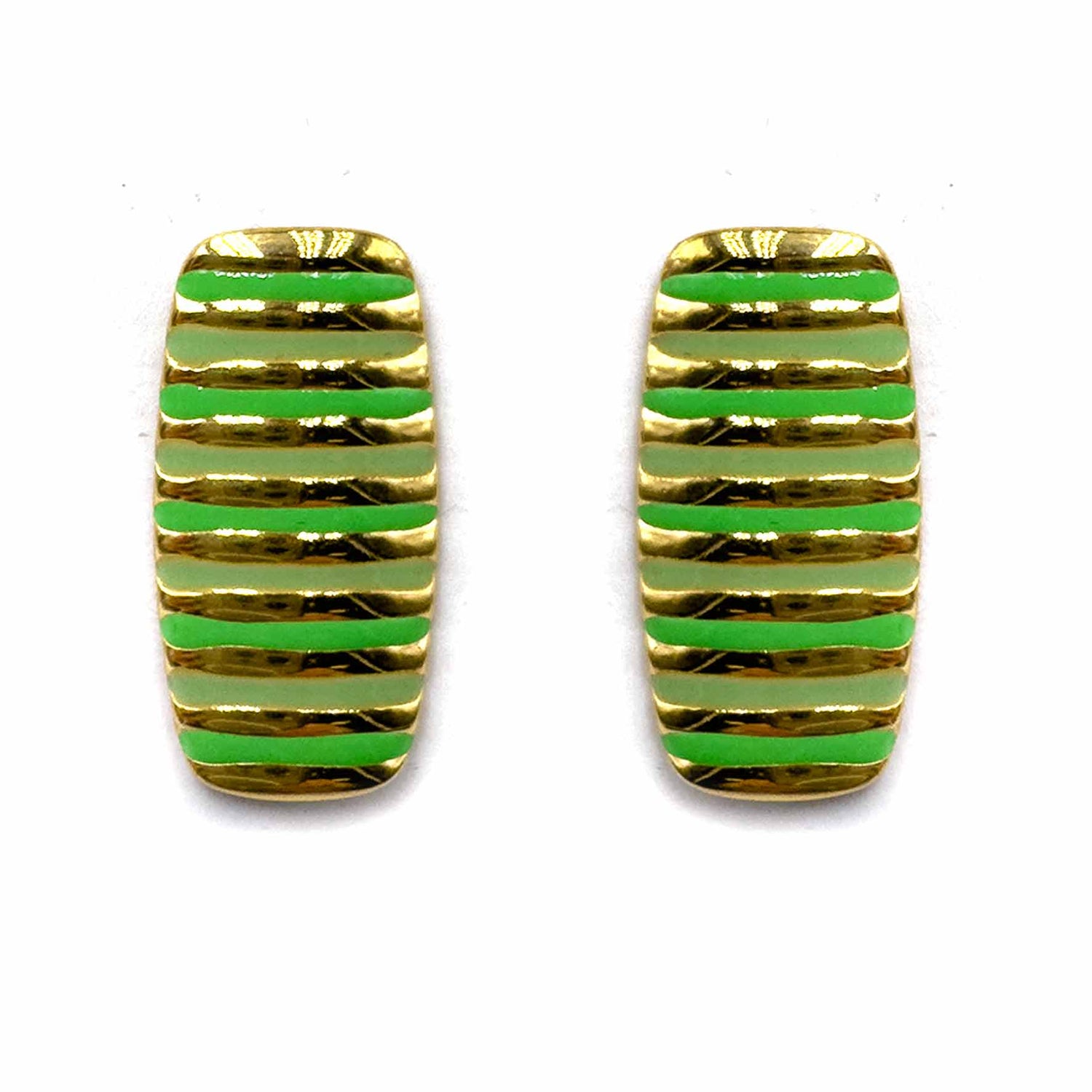 Palestro Milano Orecchini Verde Righette verticali