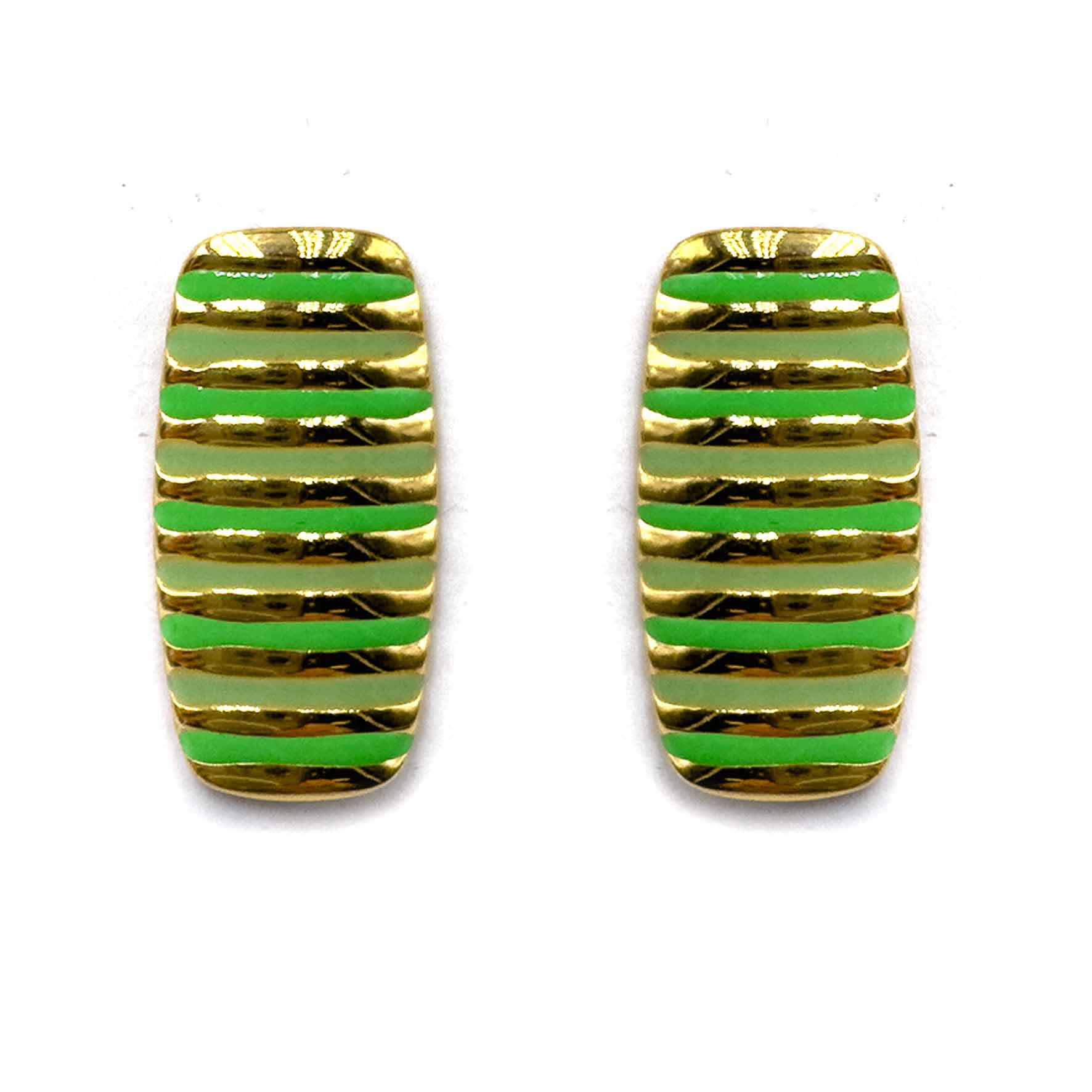 Palestro Milano Orecchini Verde Righette verticali