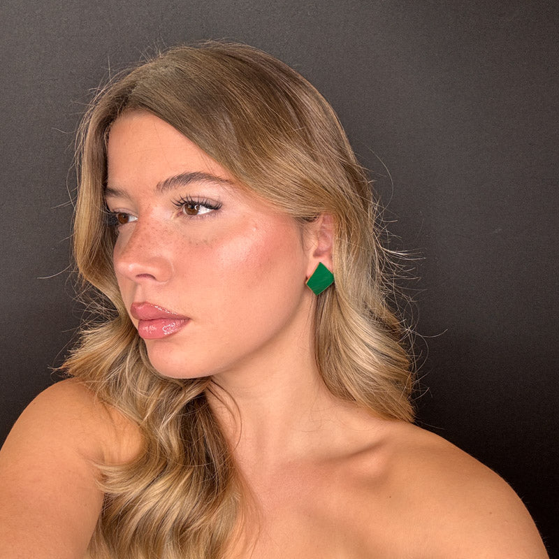 Palestro Milano Orecchini Verde Rombi Smaltati