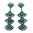 Palestro Milano Orecchini Verde-Rosa Frange di pavè