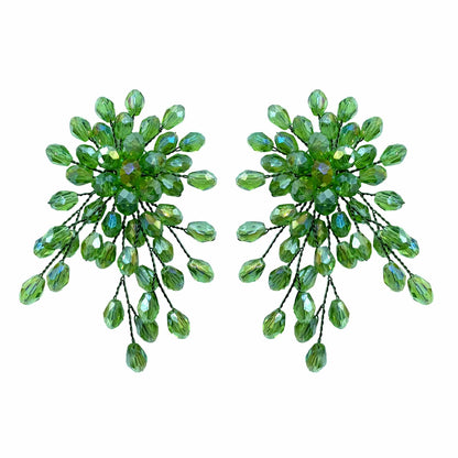 Palestro Milano Orecchini Verde Salvia Trionfo di Perline - NEW