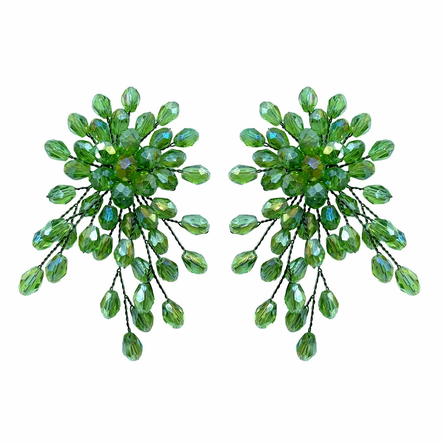 Palestro Milano Orecchini Verde Salvia Trionfo di Perline - NEW