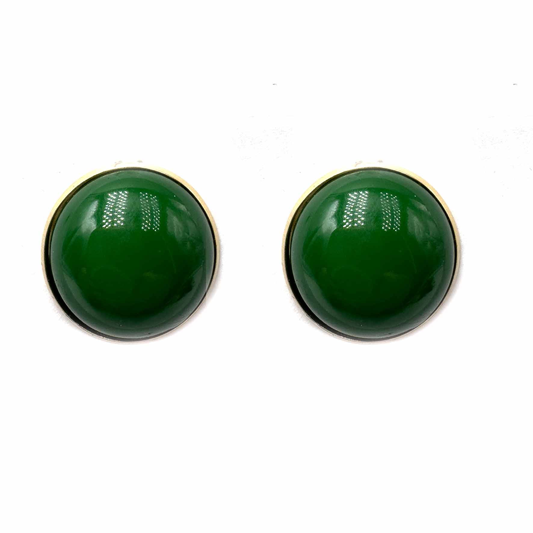Palestro Milano Orecchini Verde scuro Bottone Retrò